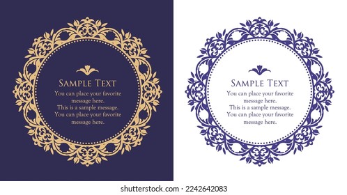 Luxury card design. Antique decorative design. Elegant edge pattern.