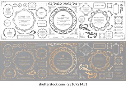 Luxury card design. Antique decorative design. Elegant edge pattern.