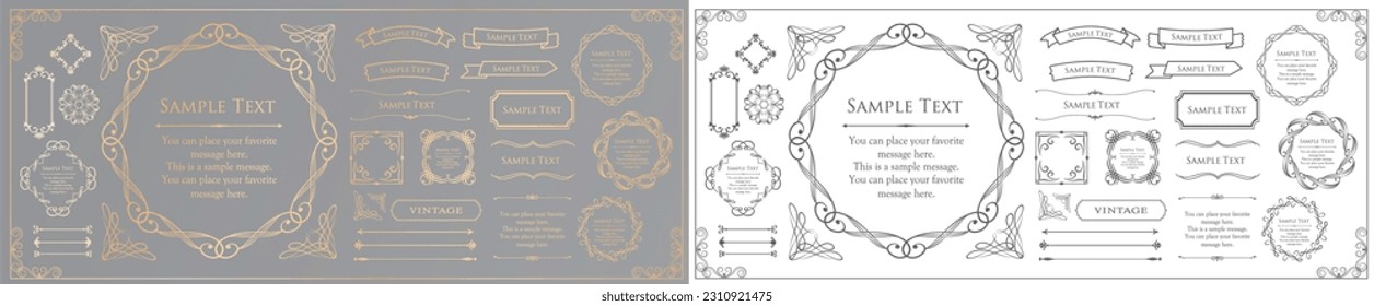 Luxury card design. Antique decorative design. Elegant edge pattern.