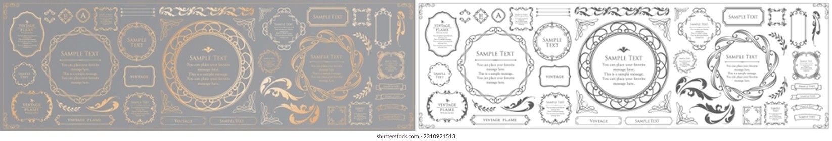 Luxury card design. Antique decorative design. Elegant edge pattern.