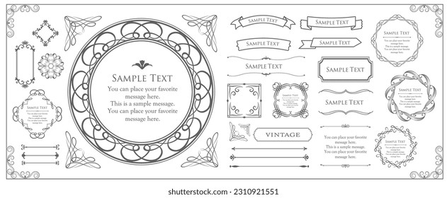 Luxury card design. Antique decorative design. Elegant edge pattern.