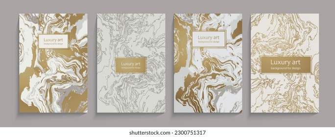 Luxury card elegant marble texture set. Vector background collection with gold, white line pattern for cover, invitation template, wedding card, contemporary menu design, note book