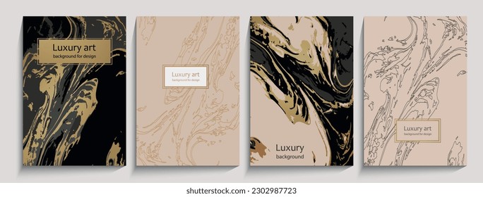 Luxury card elegant marble texture set. Vector background collection with black, gold, beige, white line pattern for cover, invitation template, wedding card, contemporary menu design, note book