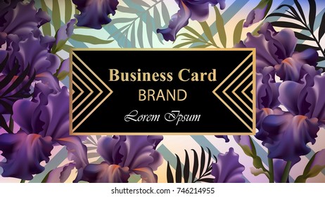 Luxury card with flowers Vector. Beautiful illustration for brand book, business card or poster. Floral background. Place for texts