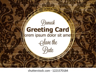 Luxury card vintage baroque style Vector. Rich ornament background decoration. Old ruined effects. coppery colors