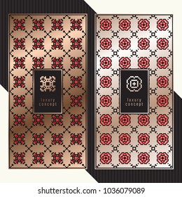 Luxury cards. Vector menu concept. Premium packaging design with logo.