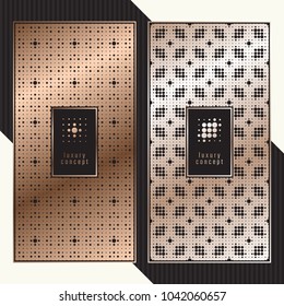 Luxury cards. Vector menu concept. Premium packaging design with logo.