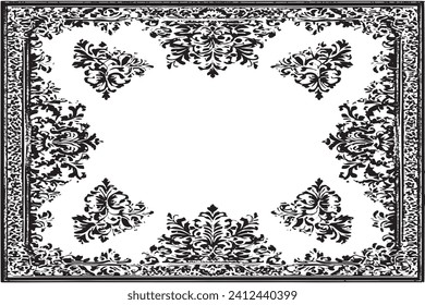 luxury carpet black traced texture on white background, vector illustration background texture