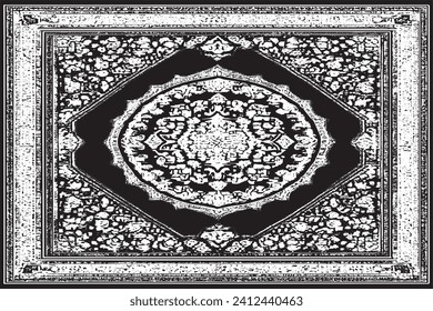 textura traza traza negra de alfombra de lujo sobre fondo blanco, textura de fondo de ilustración vectorial