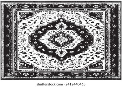 luxury carpet black traced texture on white background, vector illustration background texture