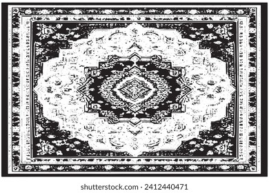 luxury carpet black traced texture on white background, vector illustration background texture