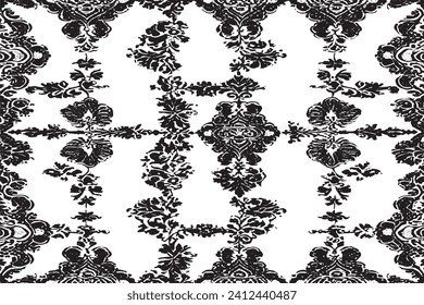 luxury carpet black traced texture on white background, vector illustration background texture