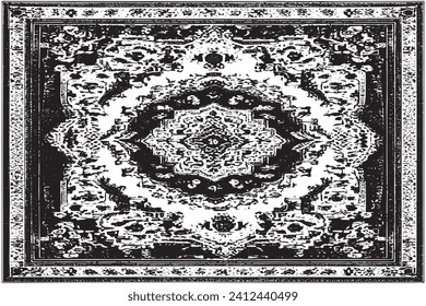 luxury carpet black traced texture on white background, vector illustration background texture