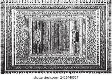 luxury carpet black traced texture on white background, vector illustration background texture