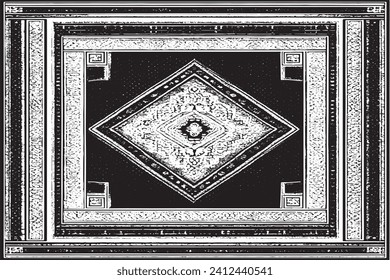 luxury carpet black traced texture on white background, vector illustration background texture
