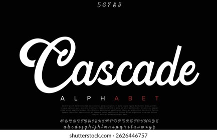 Luxury Cascade Free Regular alphabet letters font for logo