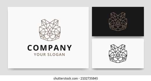 Luxury Cat Geometric Polygonal Logo