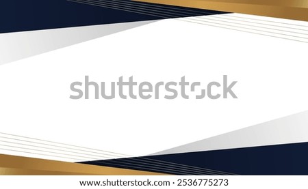 Luxury certificate background in gold, white and blue. Elegant background.