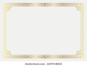 Luxury certificate border frame template with Islamic background for wedding invitation card