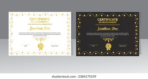 Luxury Certificate Design.It authenticates the identity of an individual or organization and is used legally to validate a claim and certify the certificate holder. Certificate designs are proof that 