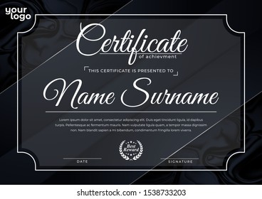 Luxury Certificate Design Template in Black Background