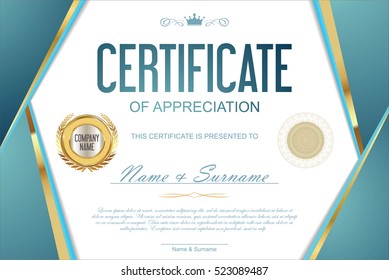 Luxury certificate or diploma template 
