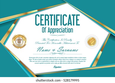 Luxury certificate or diploma template