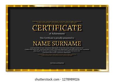 Luxury certificate or diploma template. Vector illustration