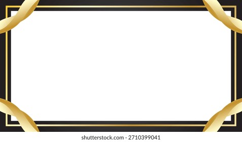 Luxury certificate frame background with gold ornaments in the corners