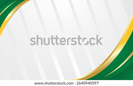 Luxury certificate frame with gold green corner