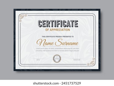 Luxury certificate template with classic frame pattern