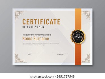 Luxury certificate template with classic frame pattern