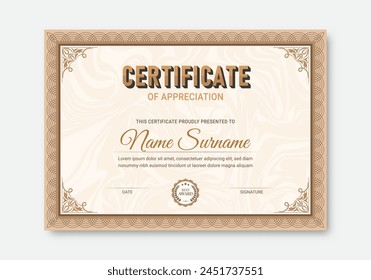 Luxury certificate template with classic frame pattern