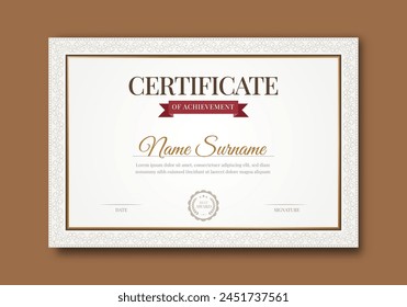 Luxury certificate template with classic frame pattern