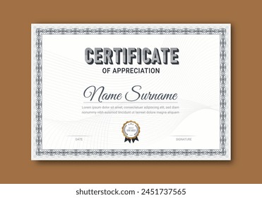 Luxury certificate template with classic frame pattern