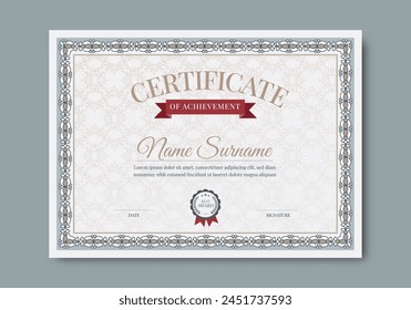 Luxury certificate template with classic frame pattern