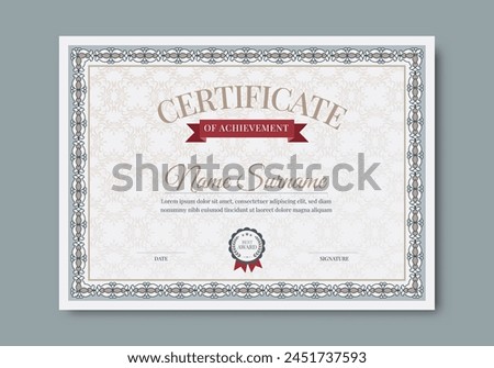 Luxury certificate template with classic frame pattern