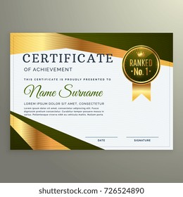 luxury certificate template design in geometric shape style