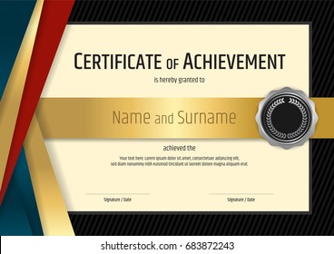 Luxury Certificate Template Elegant Black Golden Stock Vector (Royalty ...