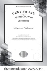 Luxury certificate template with elegant border frame, Diploma design for graduation or completion