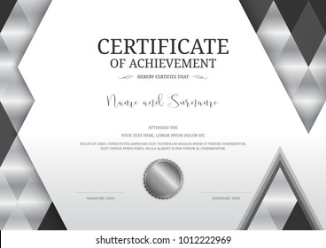 Luxury certificate template with elegant border frame, Diploma design for graduation or completion