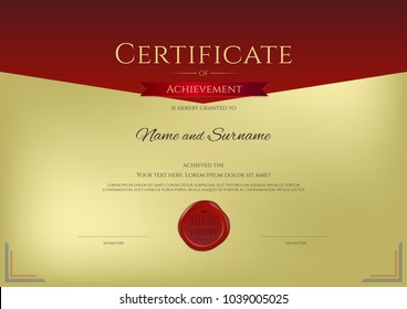 Luxury certificate template with elegant border frame, Diploma design for graduation or completion