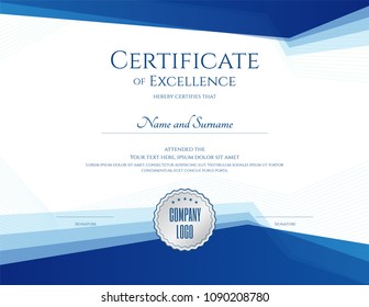 Luxury certificate template with elegant border frame, Diploma design for graduation or completion