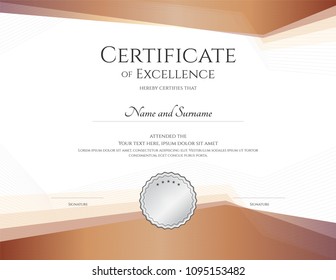 Luxury certificate template with elegant border frame, Diploma design for graduation or completion