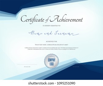 Luxury certificate template with elegant border frame, Diploma design for graduation or completion