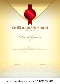Luxury certificate template with elegant border frame, Diploma design for graduation or completion