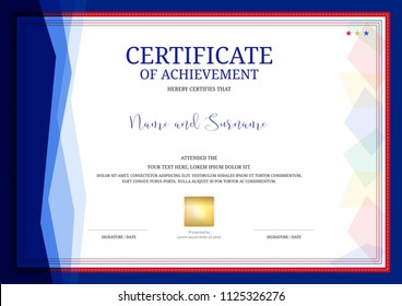 Luxury certificate template with elegant border frame, Diploma design for graduation or completion