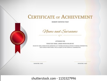 Luxury certificate template with elegant border frame, Diploma design for graduation or completion