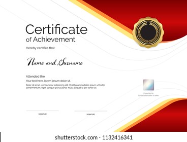 Luxury certificate template with elegant border frame, Diploma design for graduation or completion