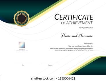 Luxury certificate template with elegant border frame, Diploma design for graduation or completion